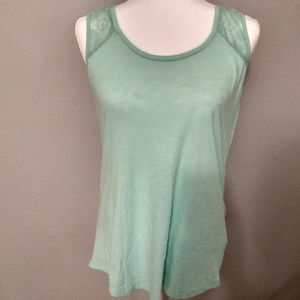 Sea Green tank, with lace